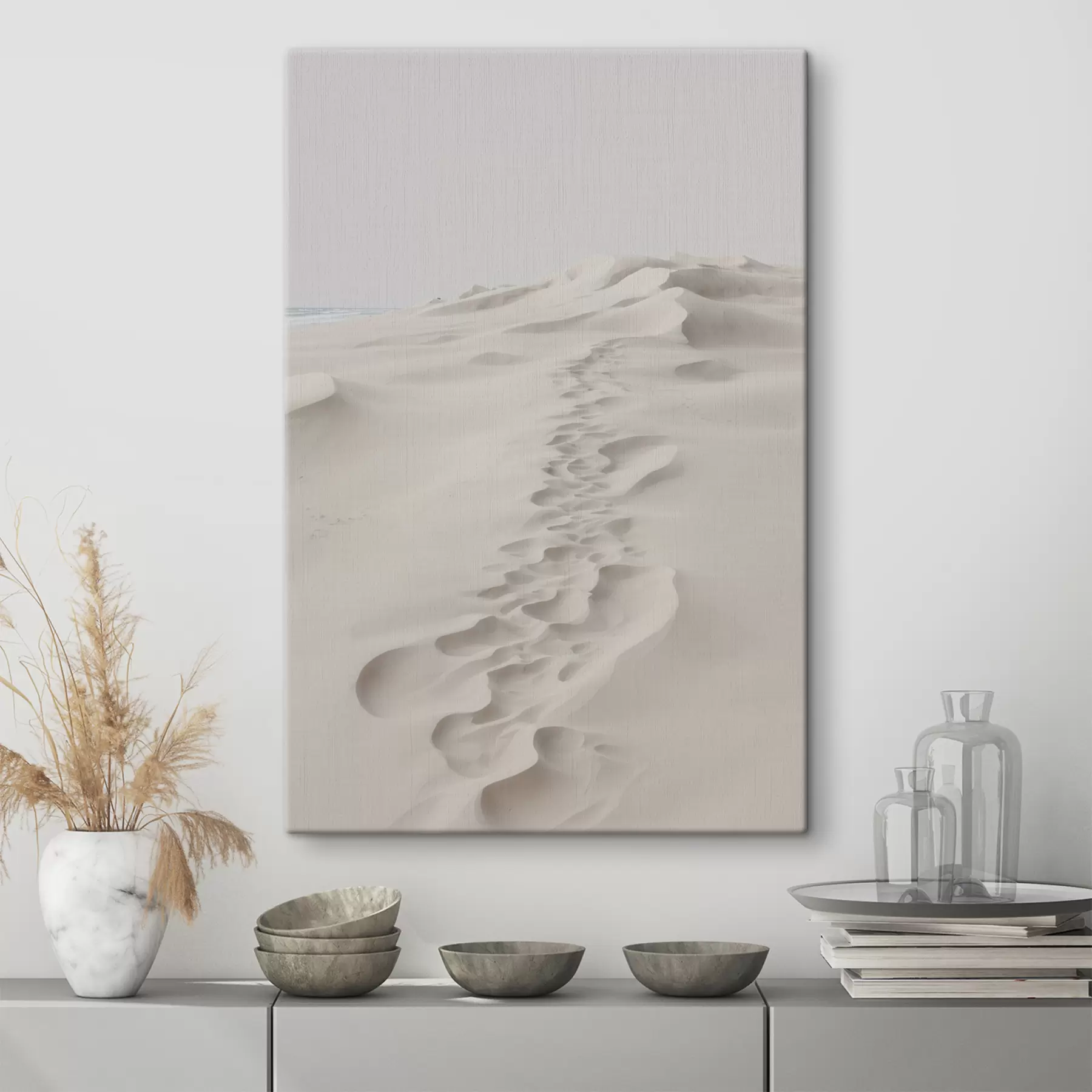 Fotobehang Pad op wit zand s40624