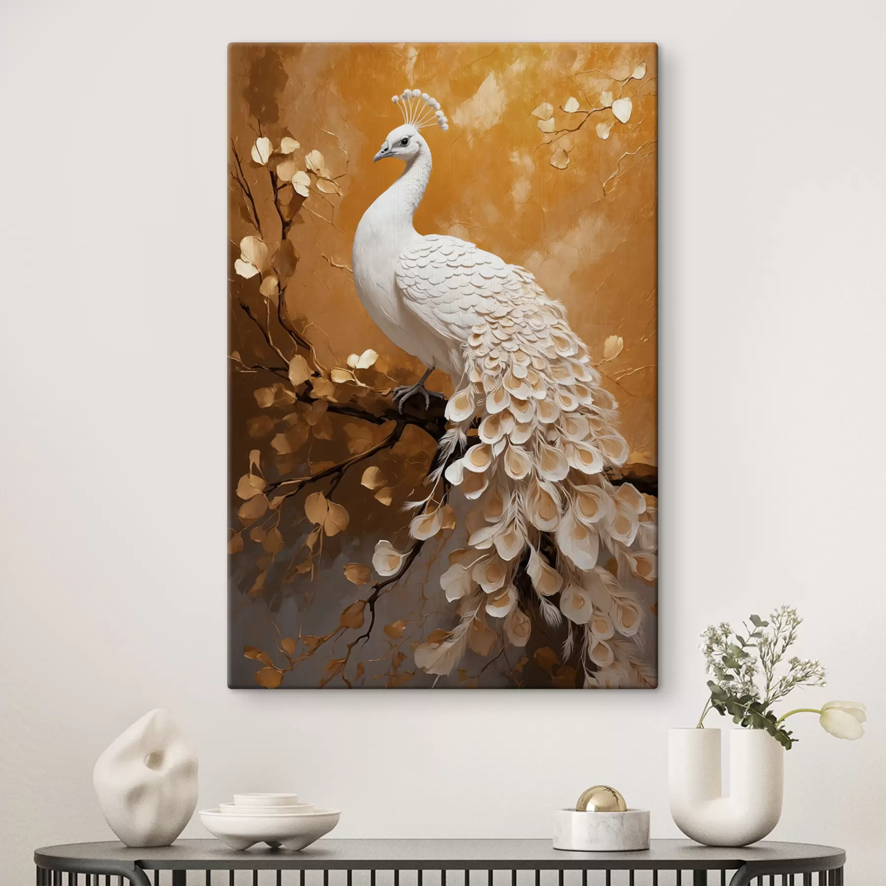 Fotobehang Witte pauw s40636