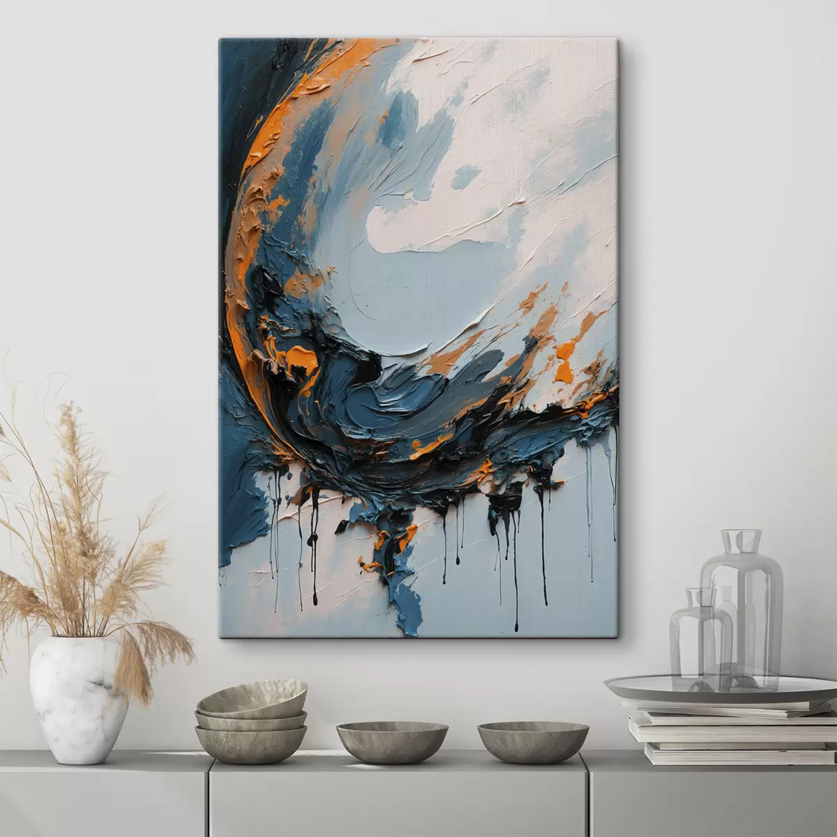  Peintures Croissant de lune abstrait à l'huile s40646