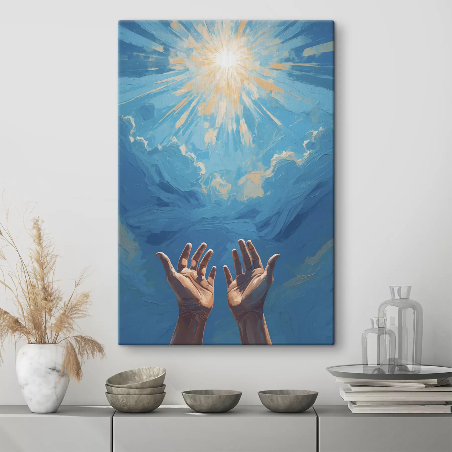 Fotobehang Handen op zon achtergrond s40692