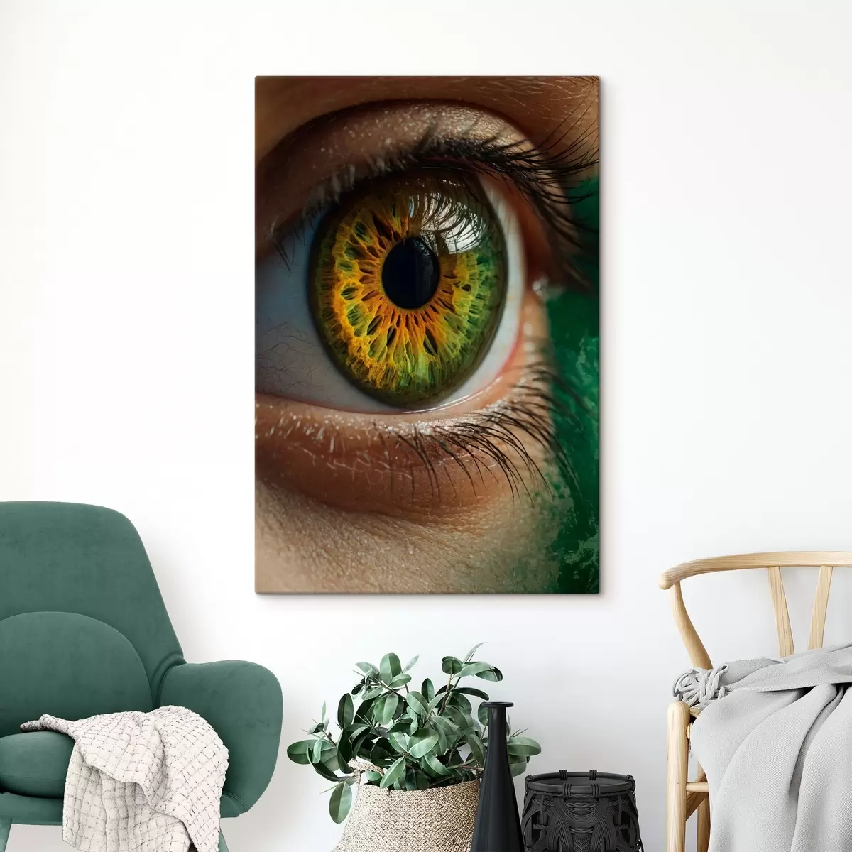  Schilderijen Groen oog close-up s40701