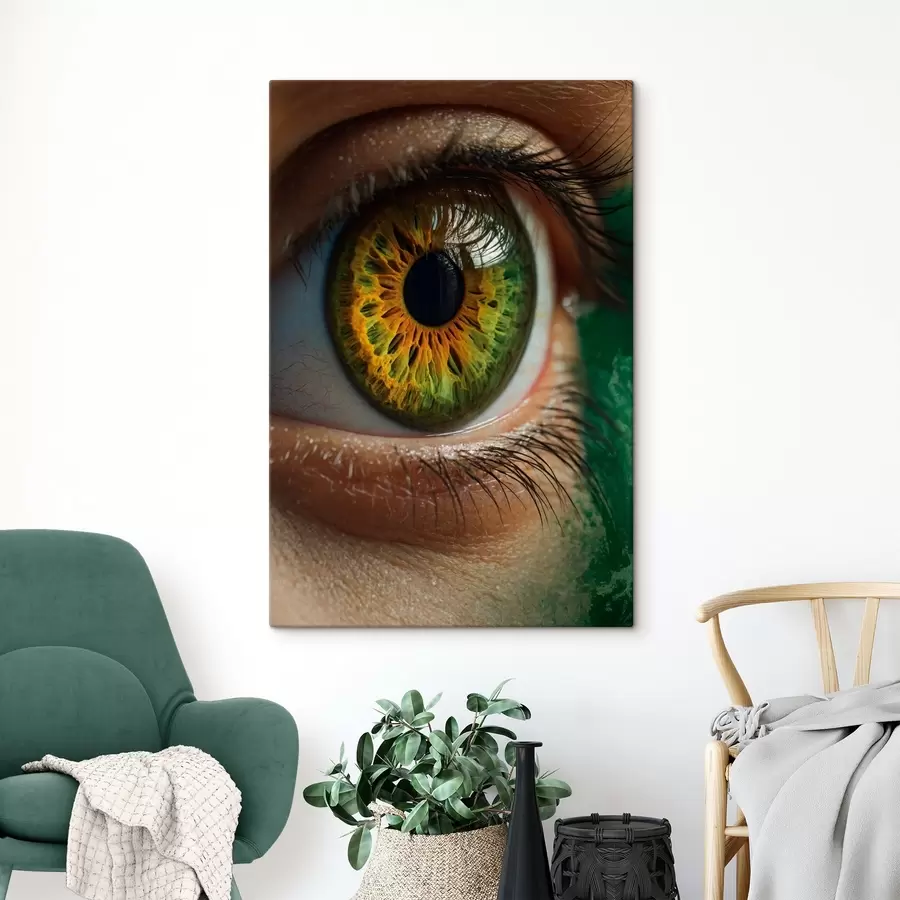  Schilderijen Groen oog close-up s40701