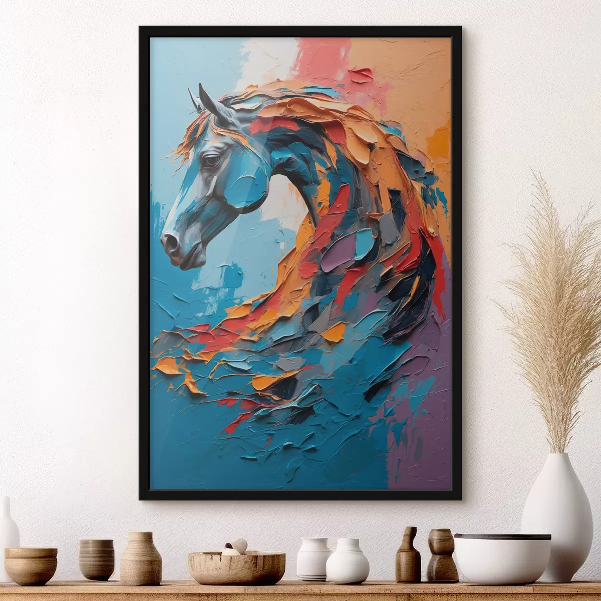 Poster Abstract paardenhoofd f40694