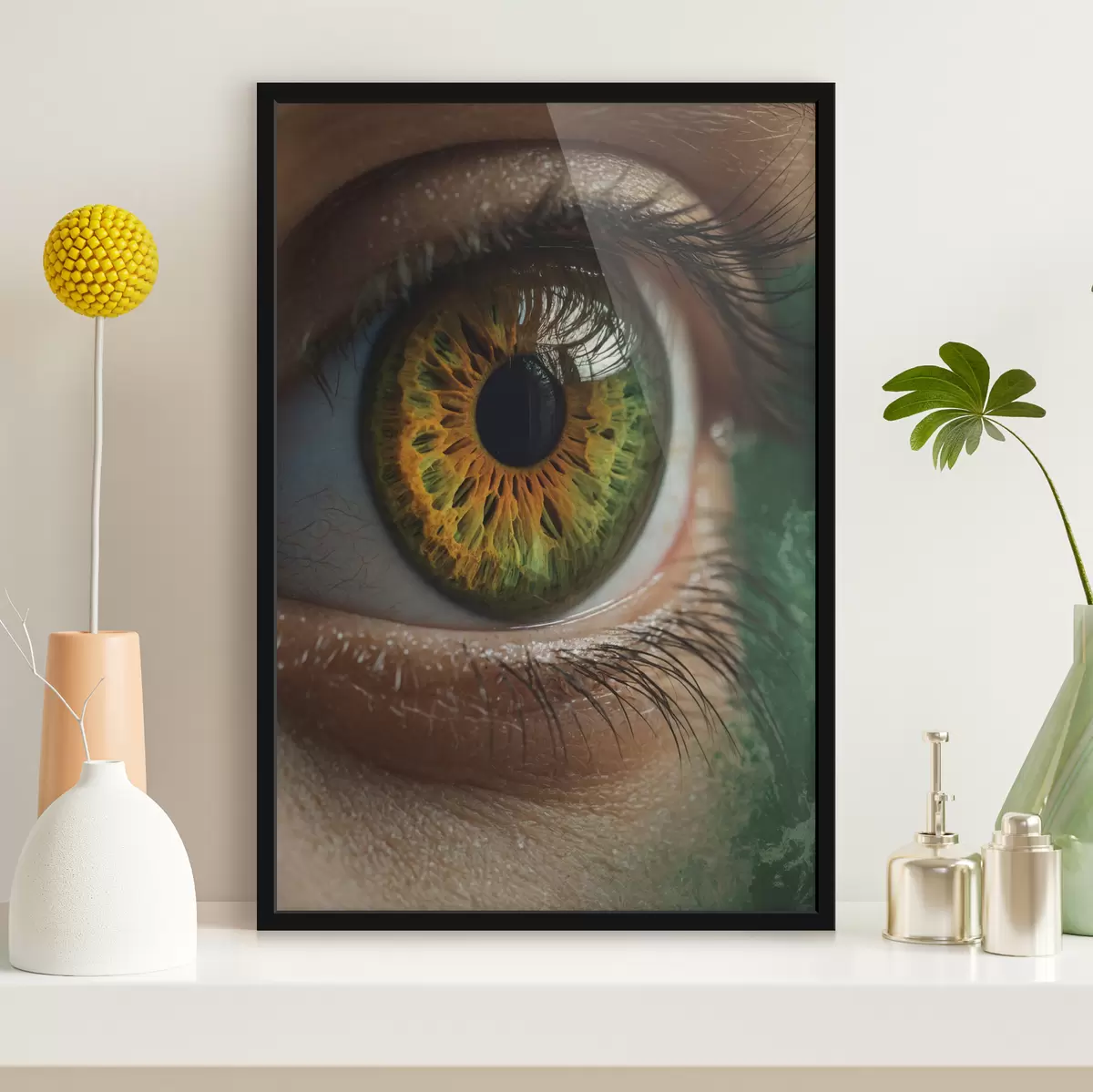 Poster Groen oog close-up f40701