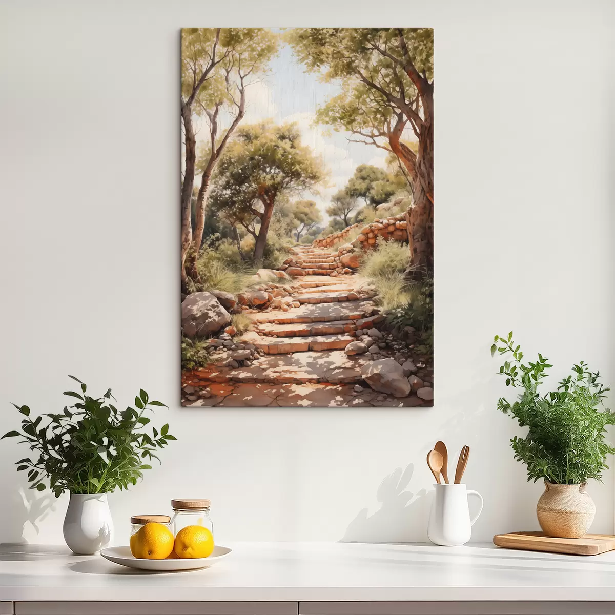  Schilderijen Pad in het park imitatie aquarel s40804