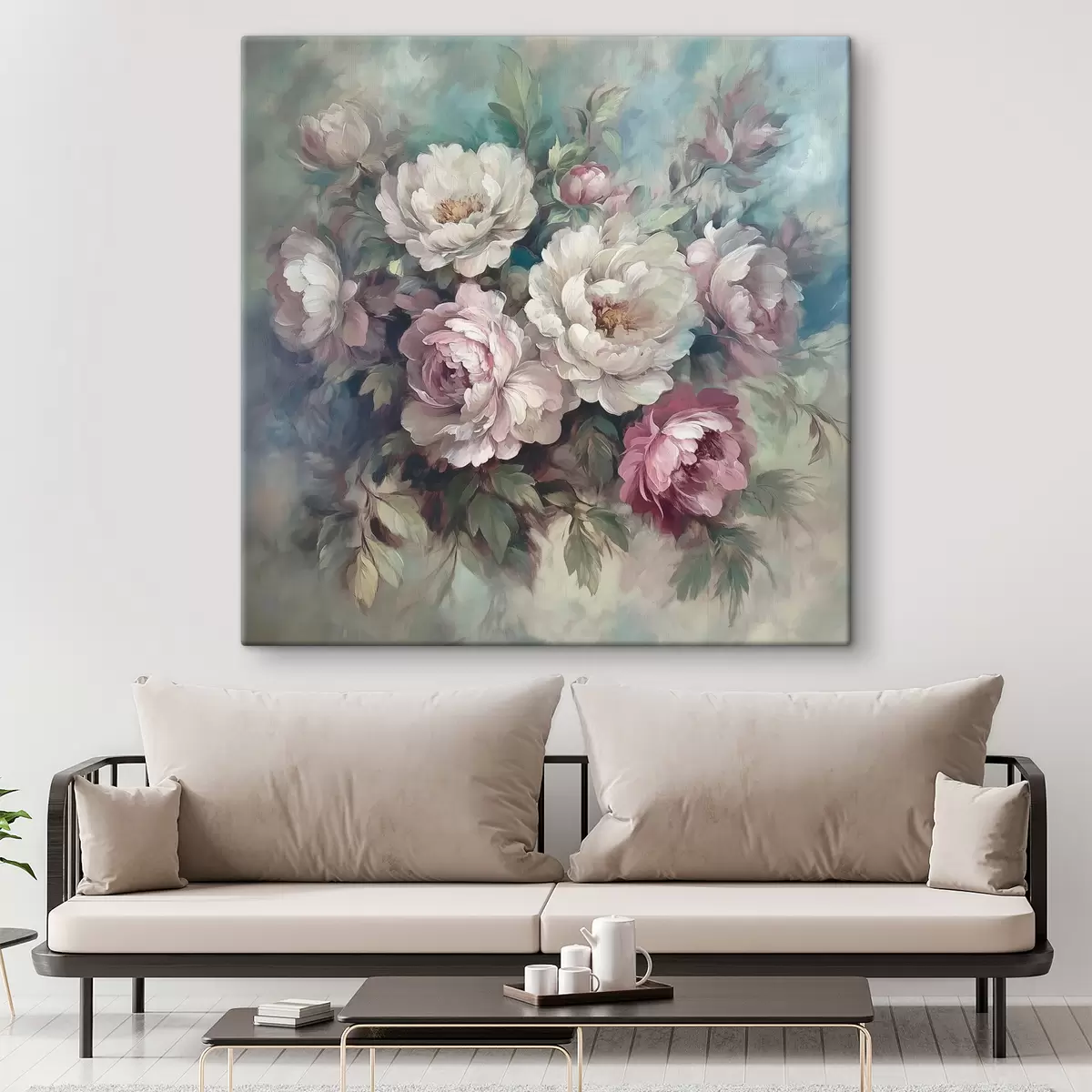  Peintures Bouquet de pivoines roses et blanches en peinture à l'huile s40582