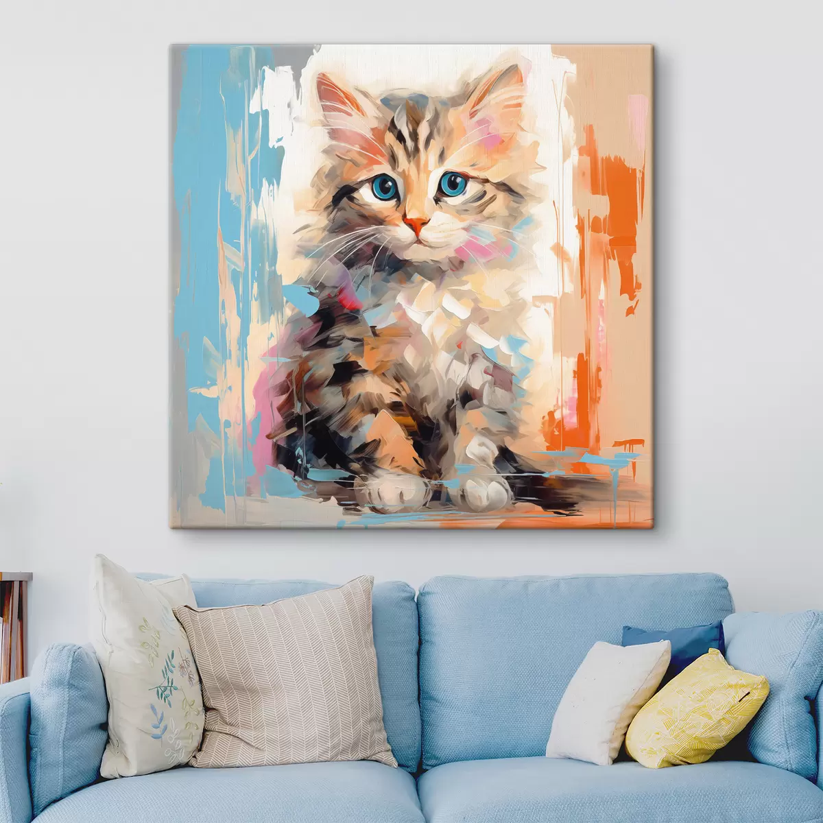  Schilderijen Een kitten met penseelstreken s40735