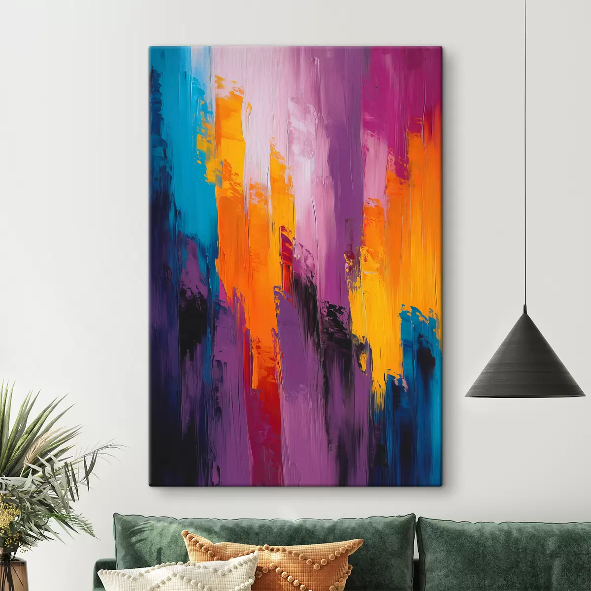  Schilderijen Abstractie met kleurrijke verfstreken s40736