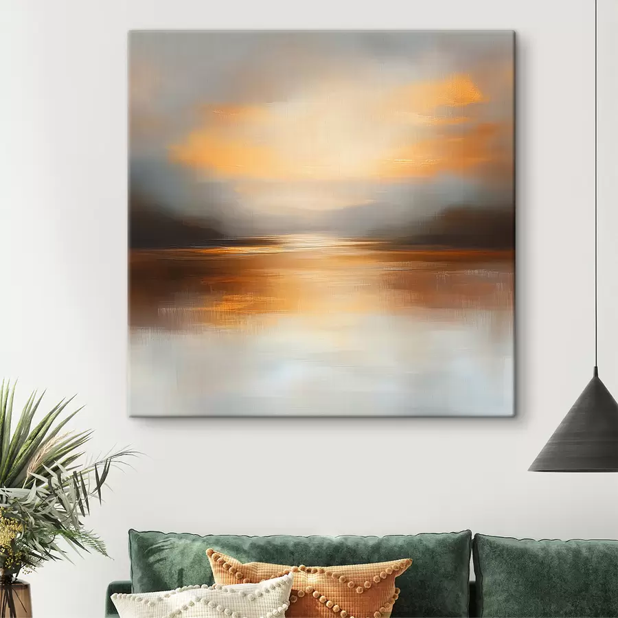  Peintures Paysage abstrait avec coucher de soleil s40738