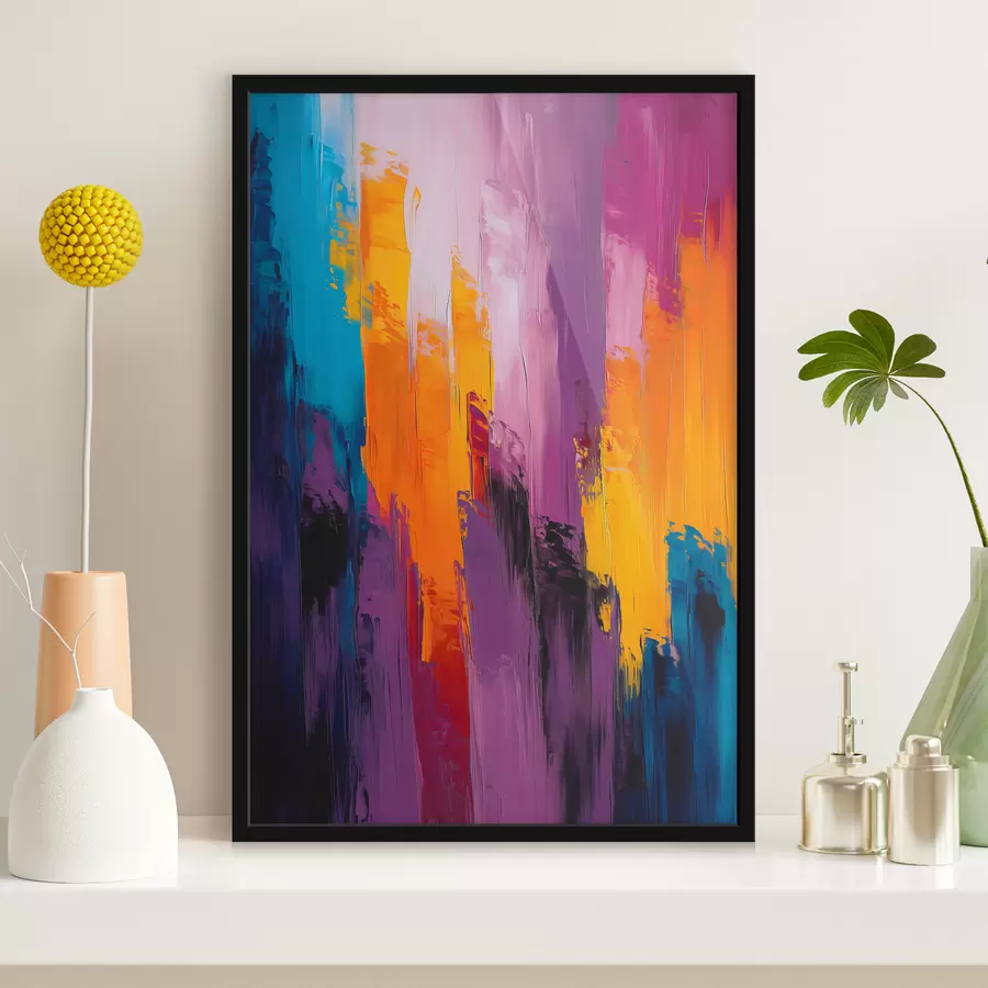 Papier peint photo Abstraction avec des touches de peinture colorées f40736