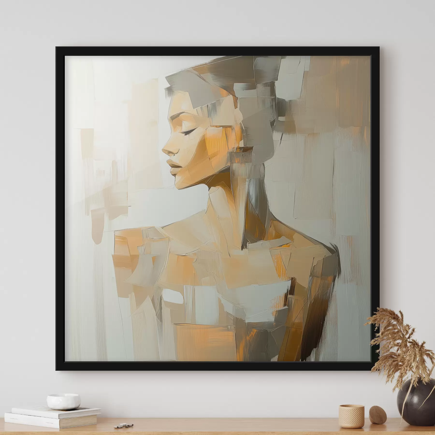 Papier peint photo Abstraction d'une femme avec des coups de pinceau f40739