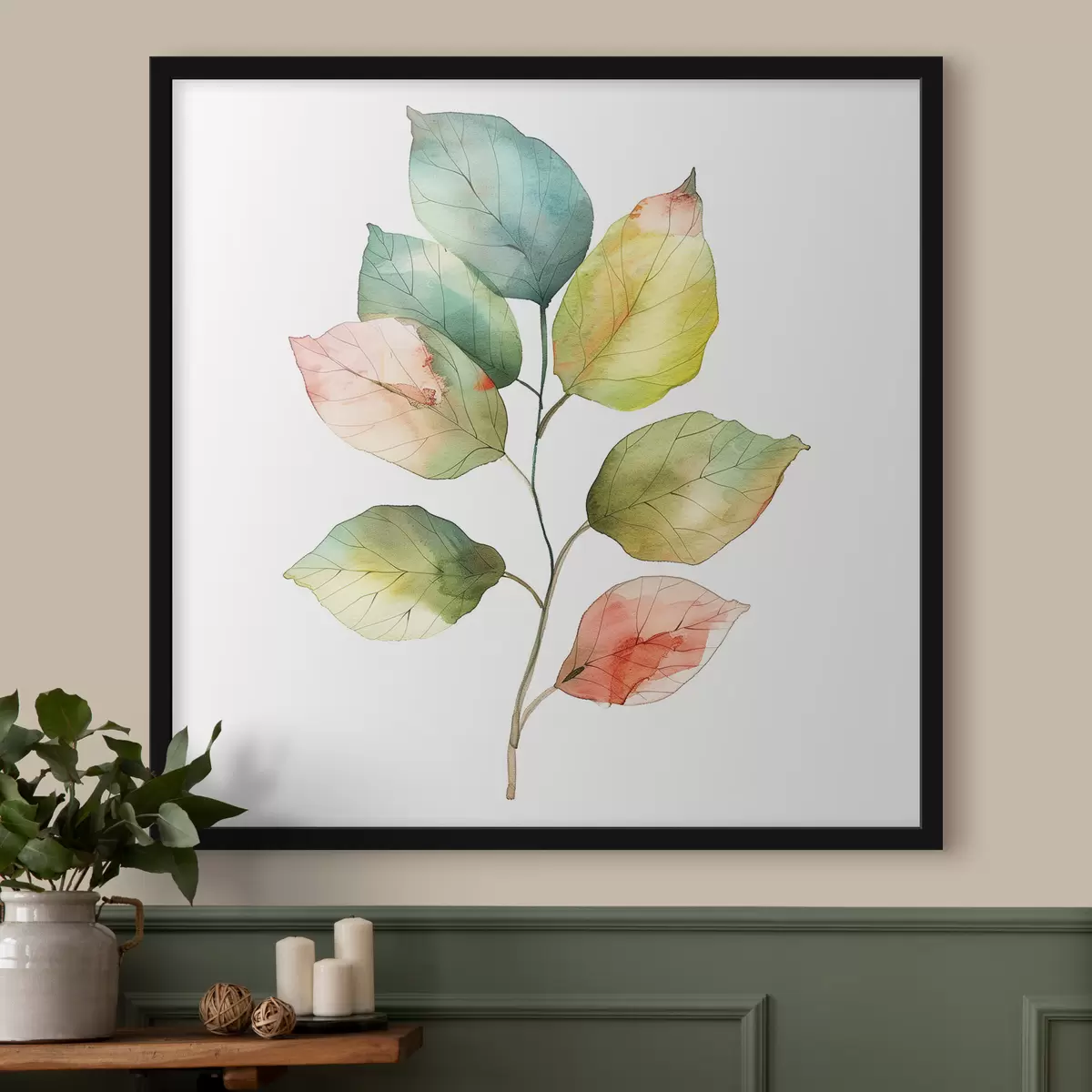 Poster Aquarel bladeren f40765