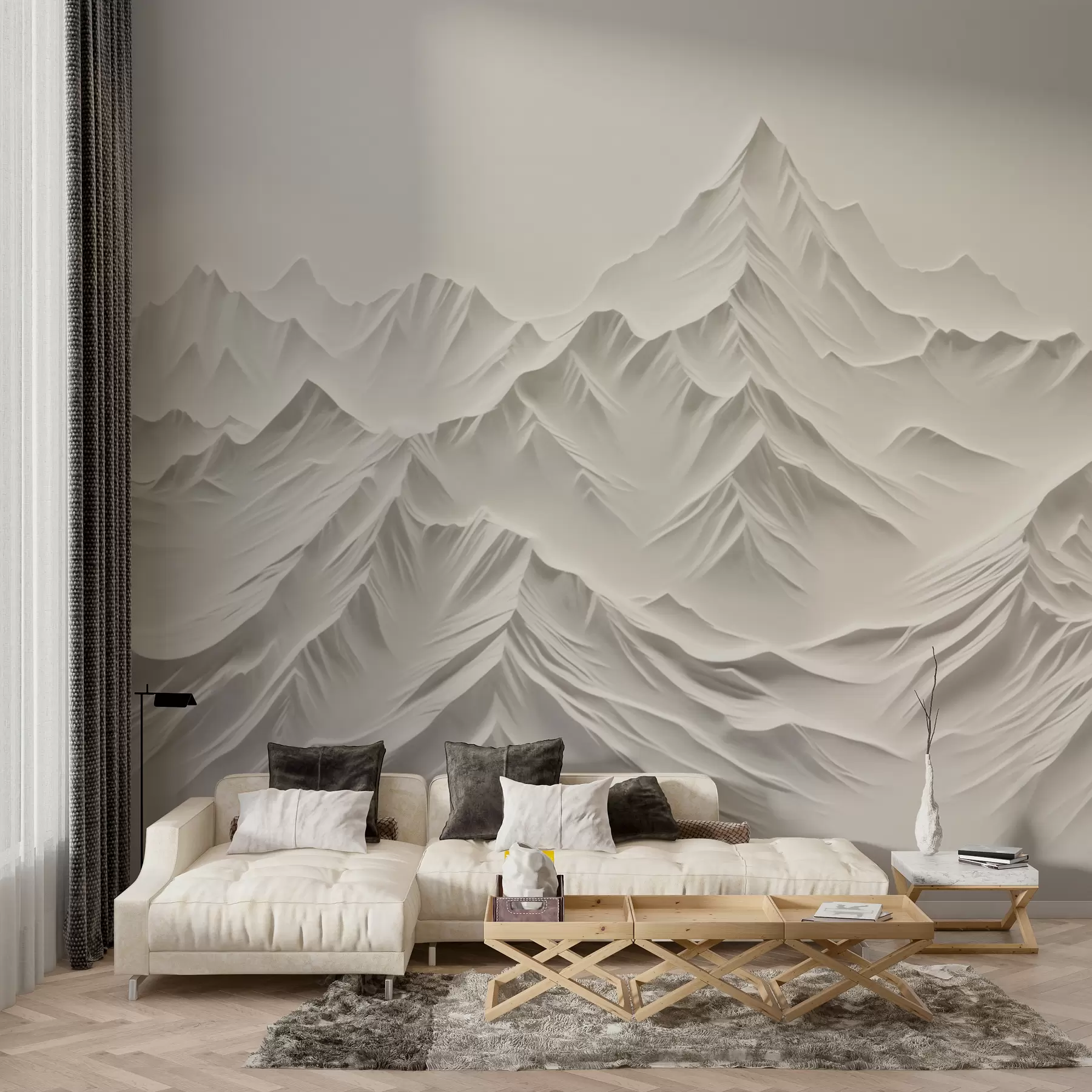 Fotobehang Grijze bergen w01644