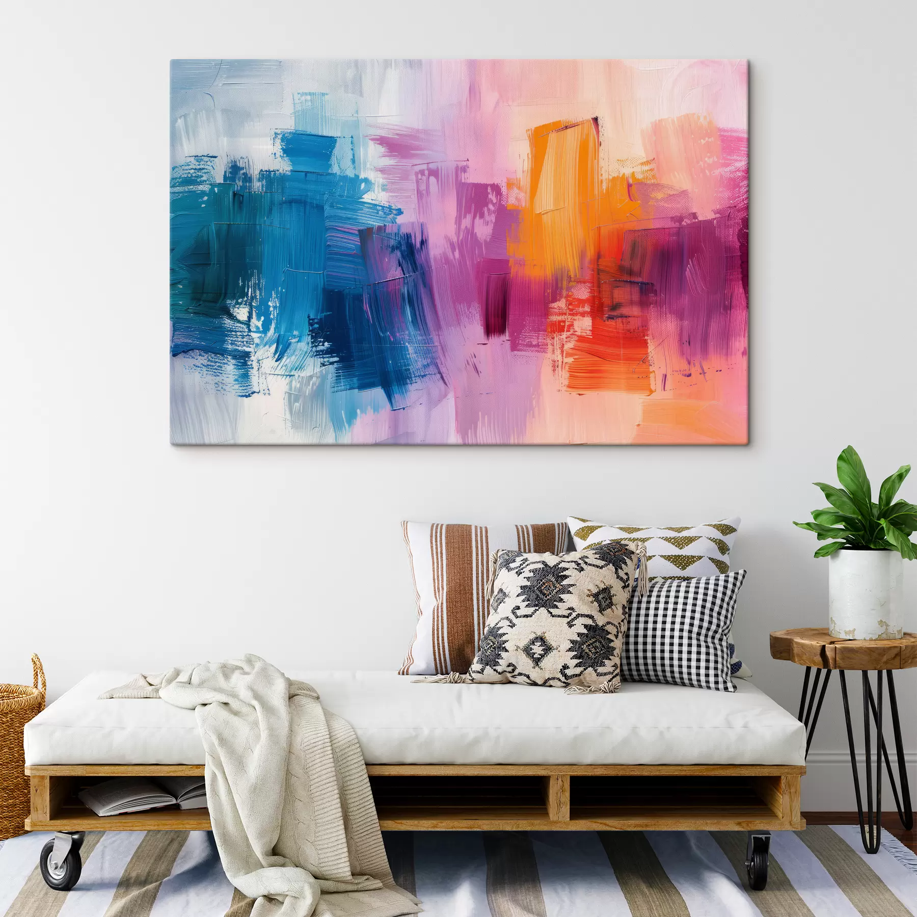 Fotobehang Verfstreken, verschillende kleuren, aquarel s40786