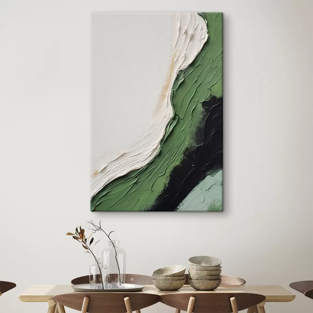  Schilderijen Stucco, groen, donkere kleur s40848