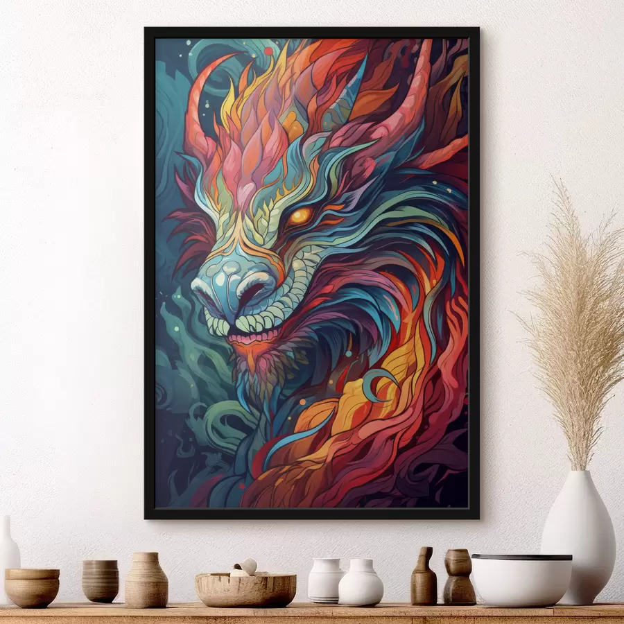 Fotobehang Heldere draak f40835