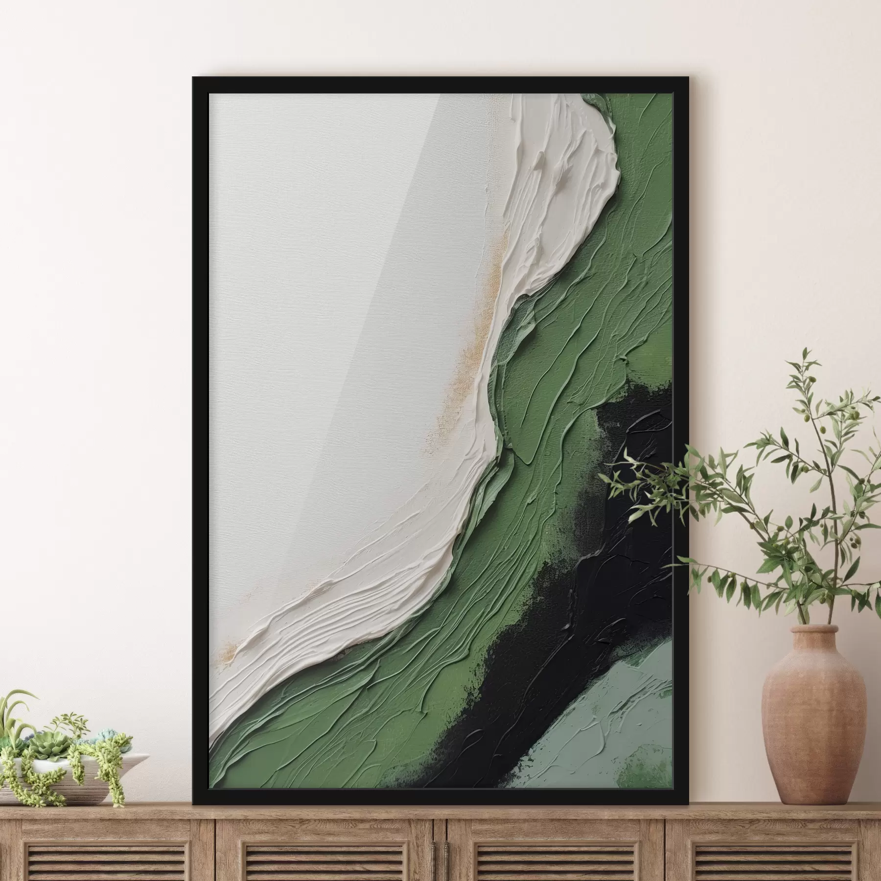 Fotobehang Stucco, groen, donkere kleur f40848