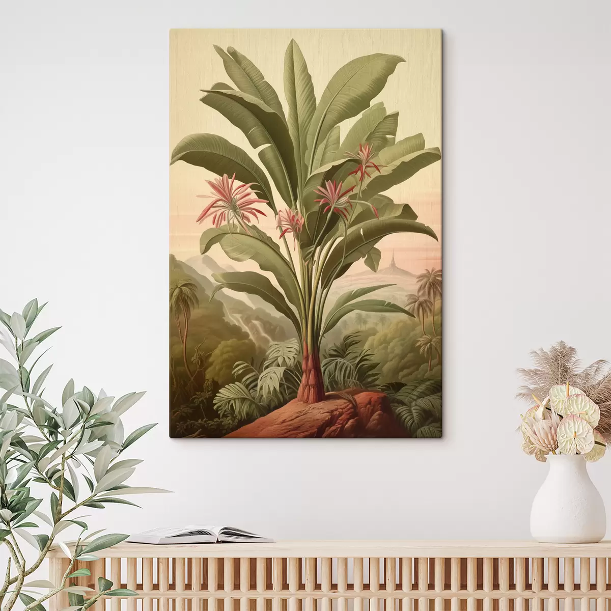  Schilderijen Vintage bananenpalm, groene kleur s40878