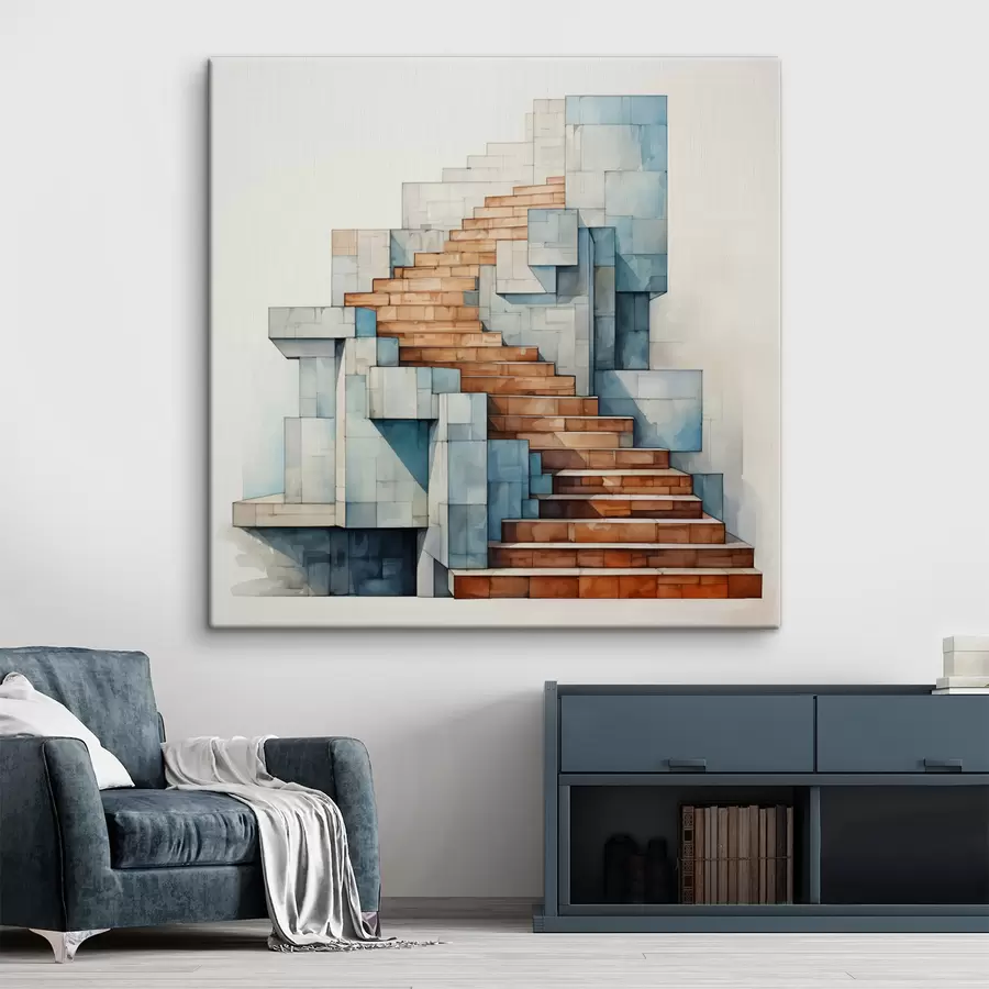 Peintures Escalier en pierre paysage architectural abstrait aquarelle s40891