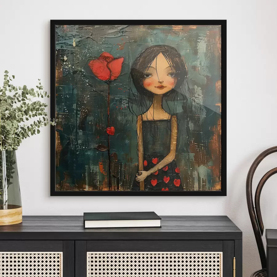 Fotobehang Meisje met een bloem f40897