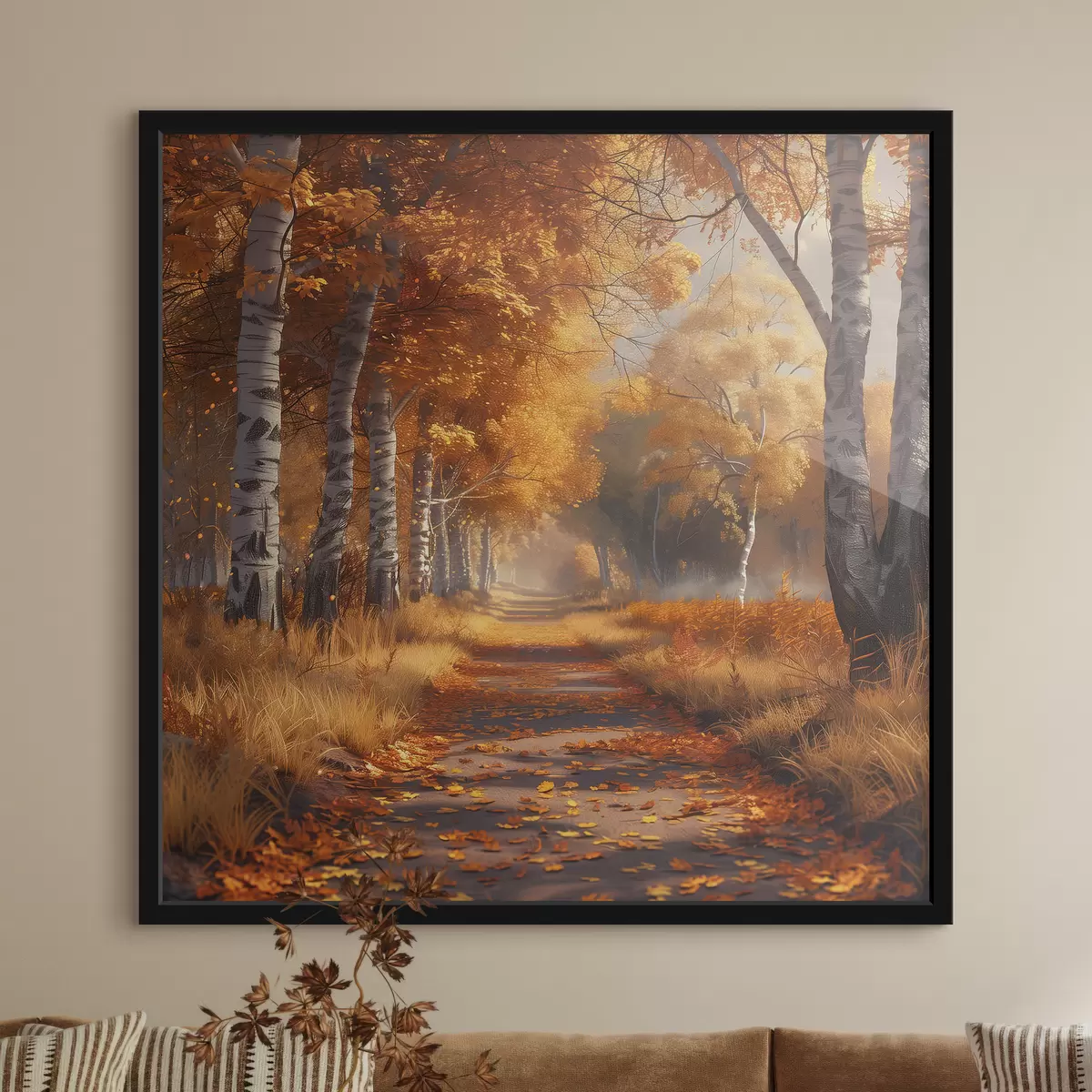 Poster Steegje in herfstpark f40902