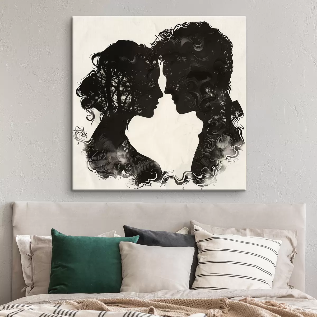  Peintures Silhouettes d'un couple amoureux s40939