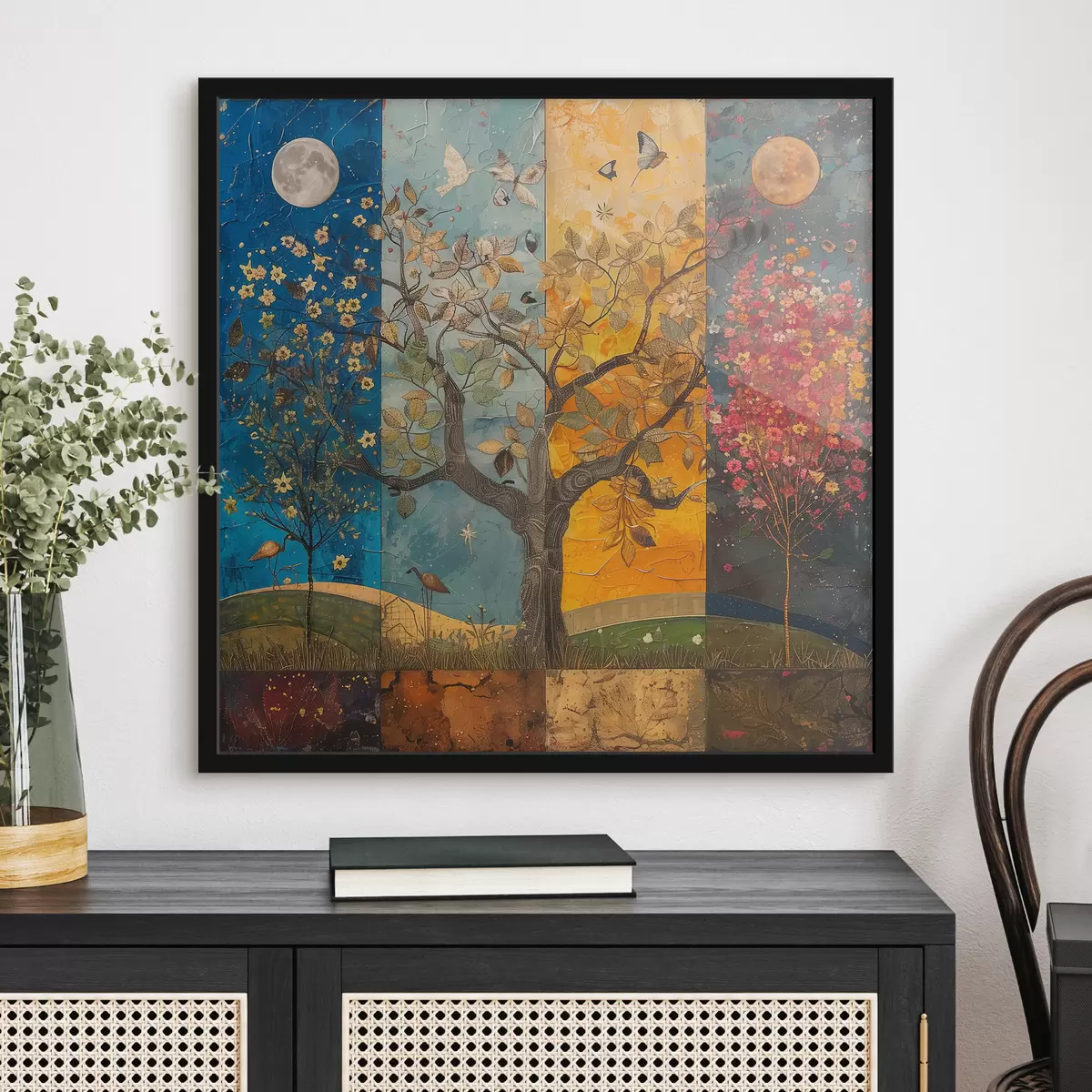 Affiche Collage d'aquarelles sur les saisons f40921