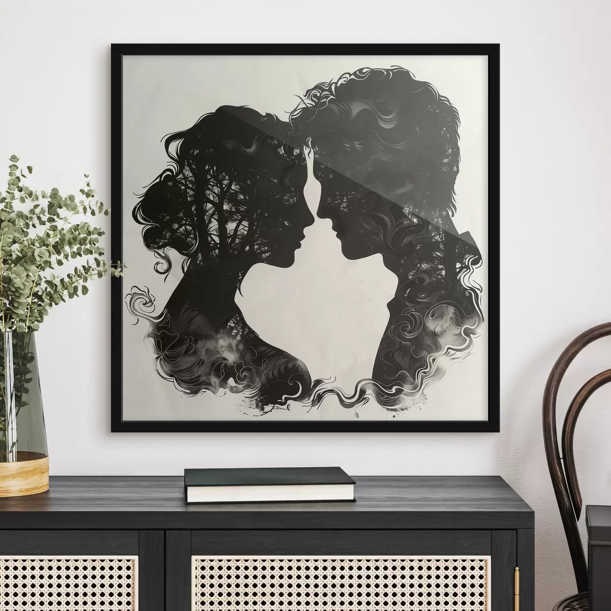 Affiche Silhouettes d'un couple amoureux f40939