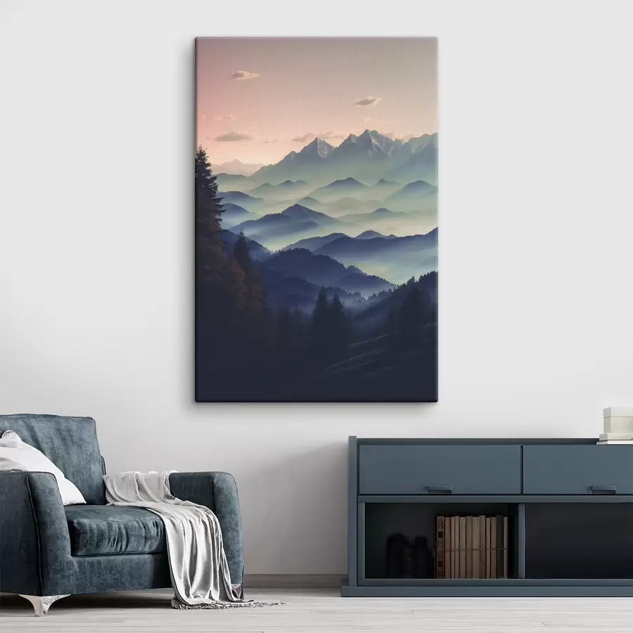  Peintures Vue de la montagne dans le brouillard s40851