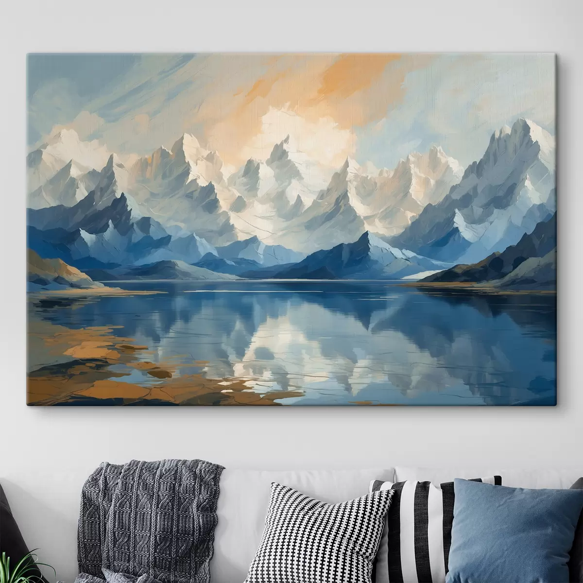  Peintures Lac et montagnes enneigées s40861