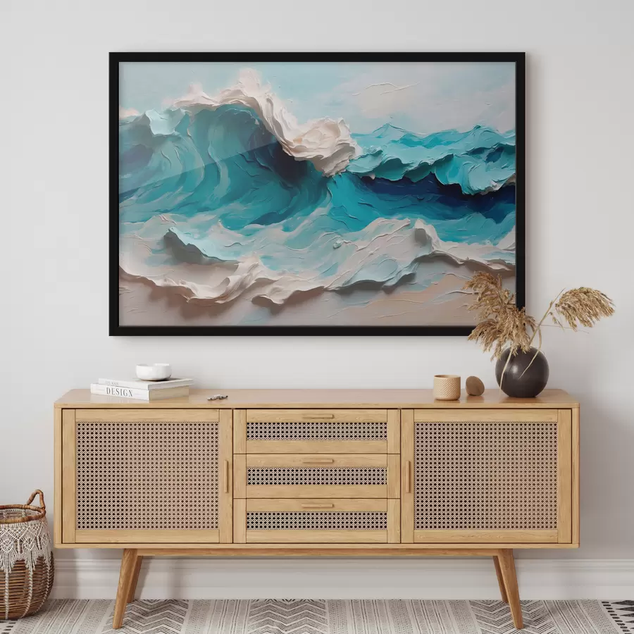 Fotobehang Abstracte zeegolf in olie f40867