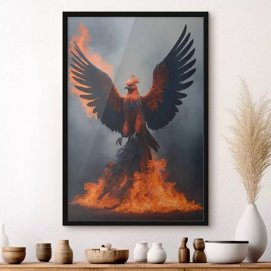 Papier peint photo Phoenix sur fond flou f40873