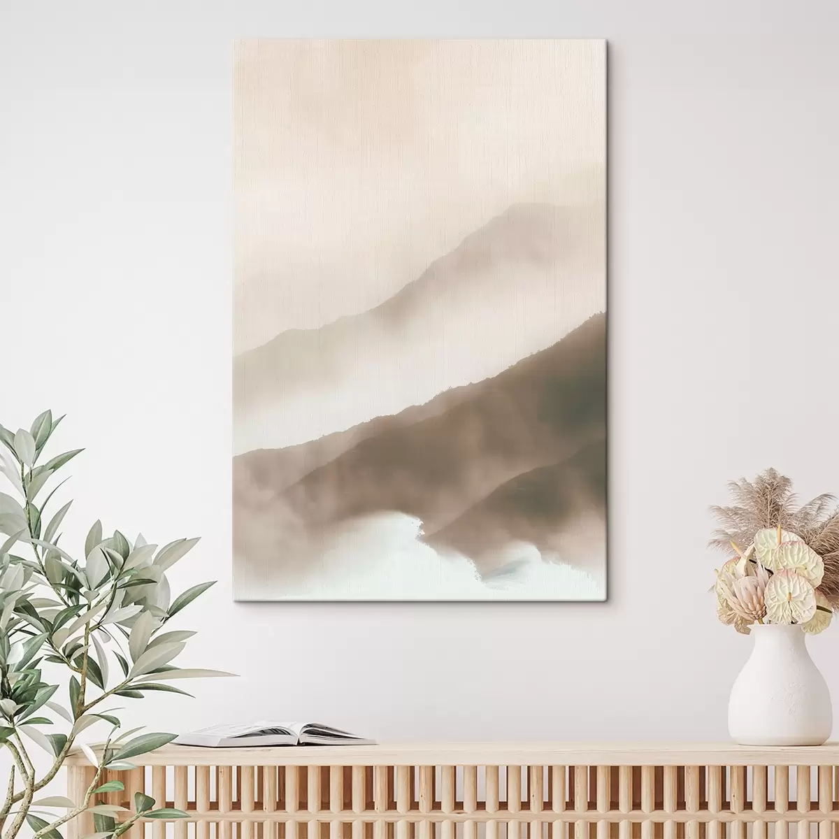  Schilderijen Zachte golven van gedempte aardetinten s38640