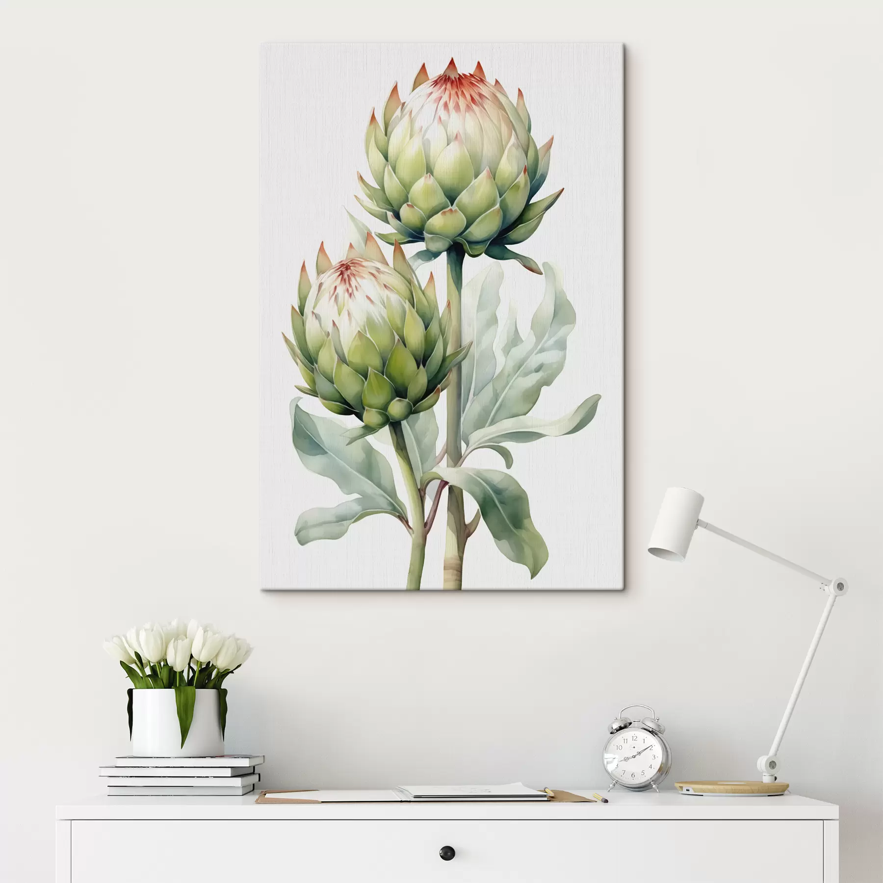 Papier peint photo Branche d'artichaut aquarelle s41008