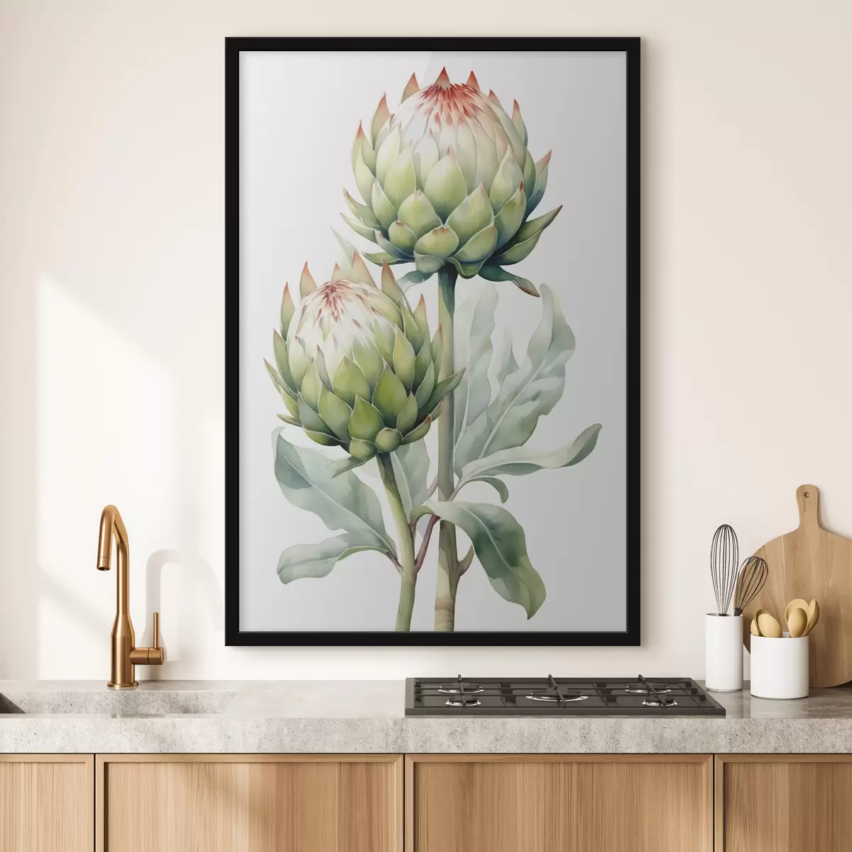 Affiche Branche d'artichaut aquarelle f41008