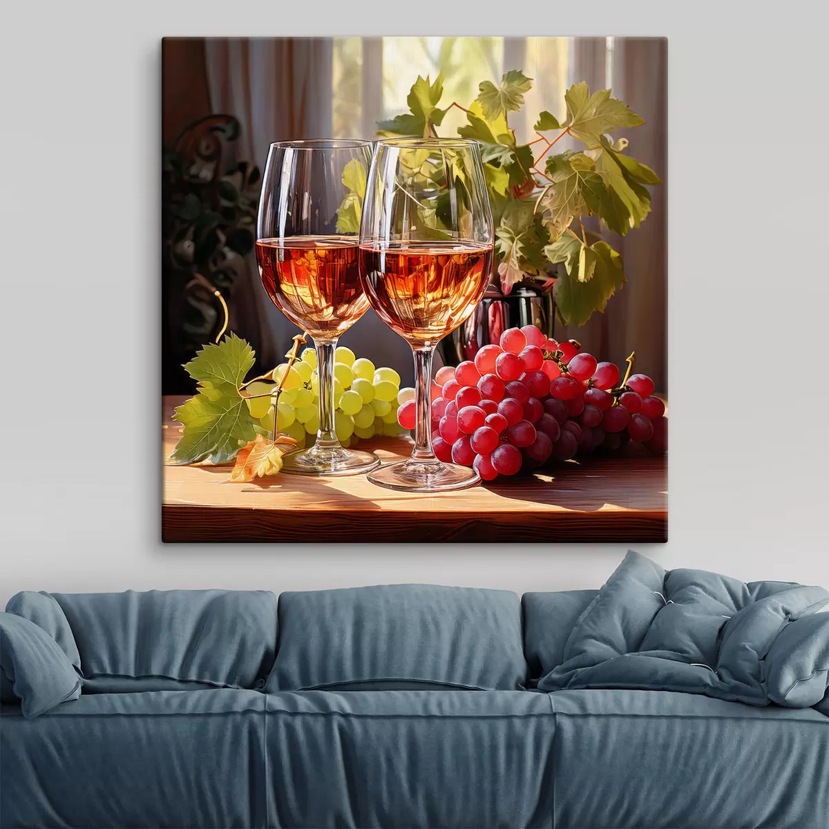  Peintures verres de vin et raisins, nature morte s41105