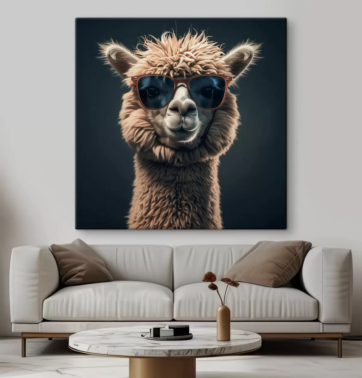  Schilderijen Stijlvolle lama met bril s40995