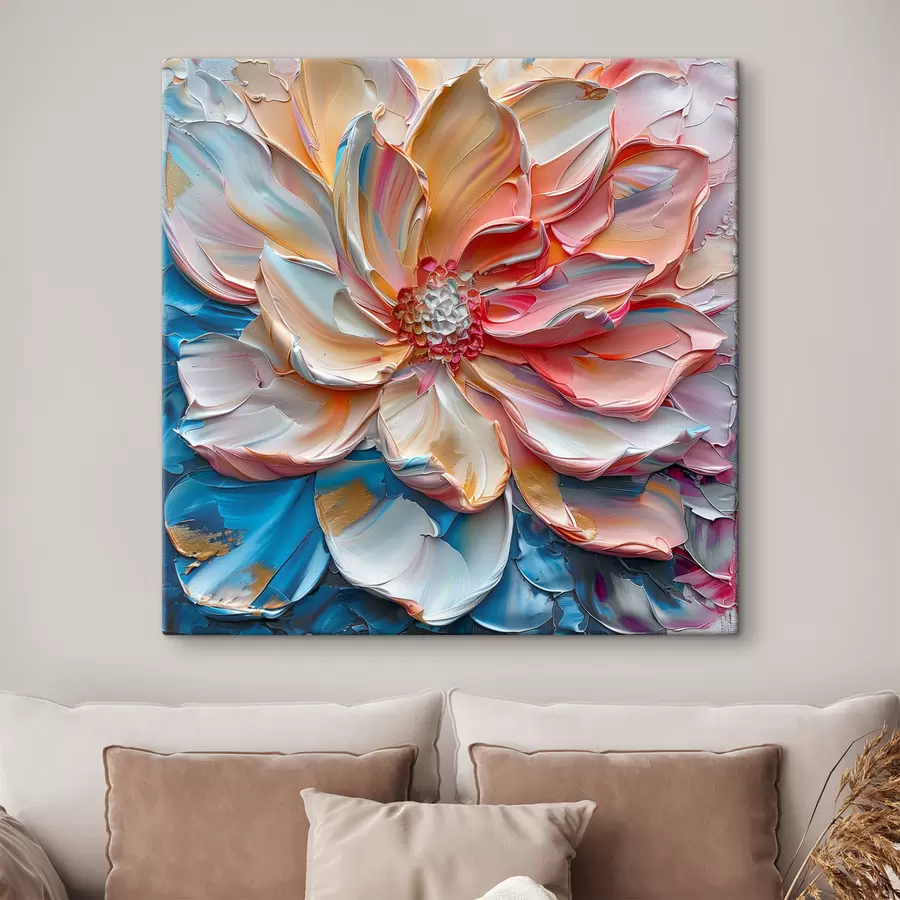  Peintures Pétales de fleurs colorés avec des coups de pinceau audacieux s41005