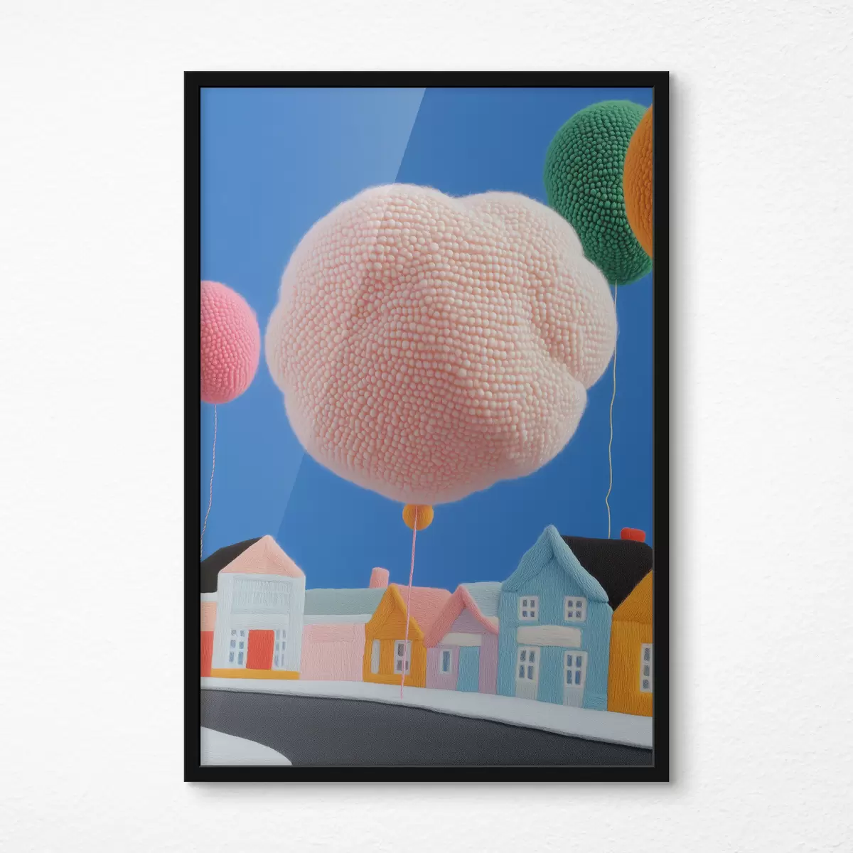 Affiche Maisons en feutre et montgolfières f40969