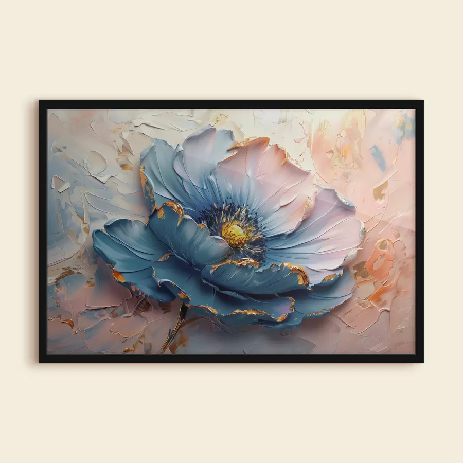 Fotobehang Een grote bloem in delicate kleuren, gedurfde olieverfstreken f40991