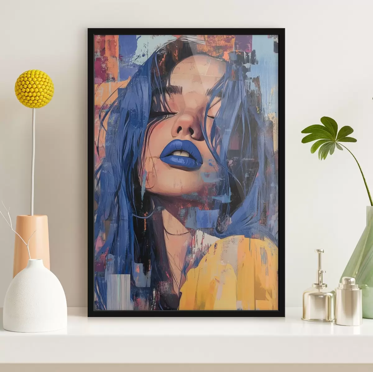 Affiche Fille aux lèvres bleues f41157