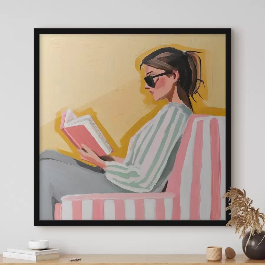 Papier peint photo La jeune fille lit un livre f41162