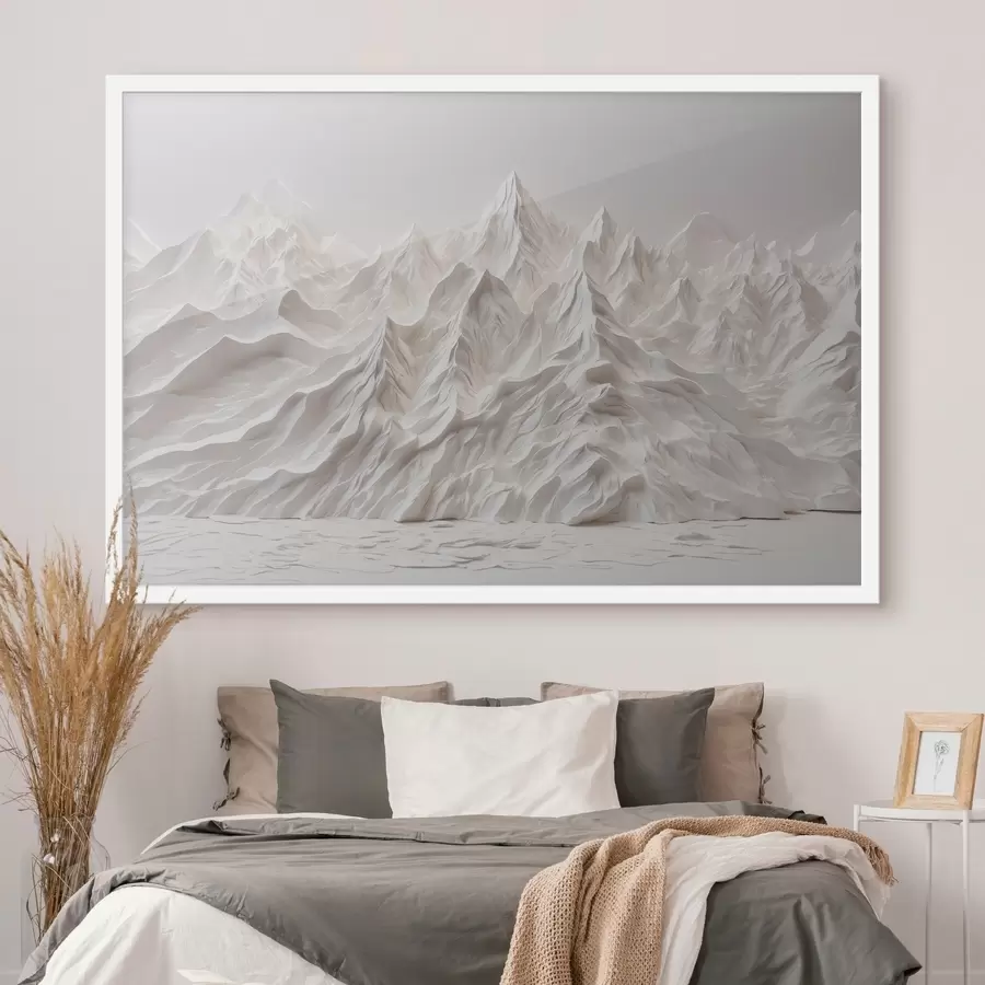 Papier peint photo Montagnes blanches abstraites f41037