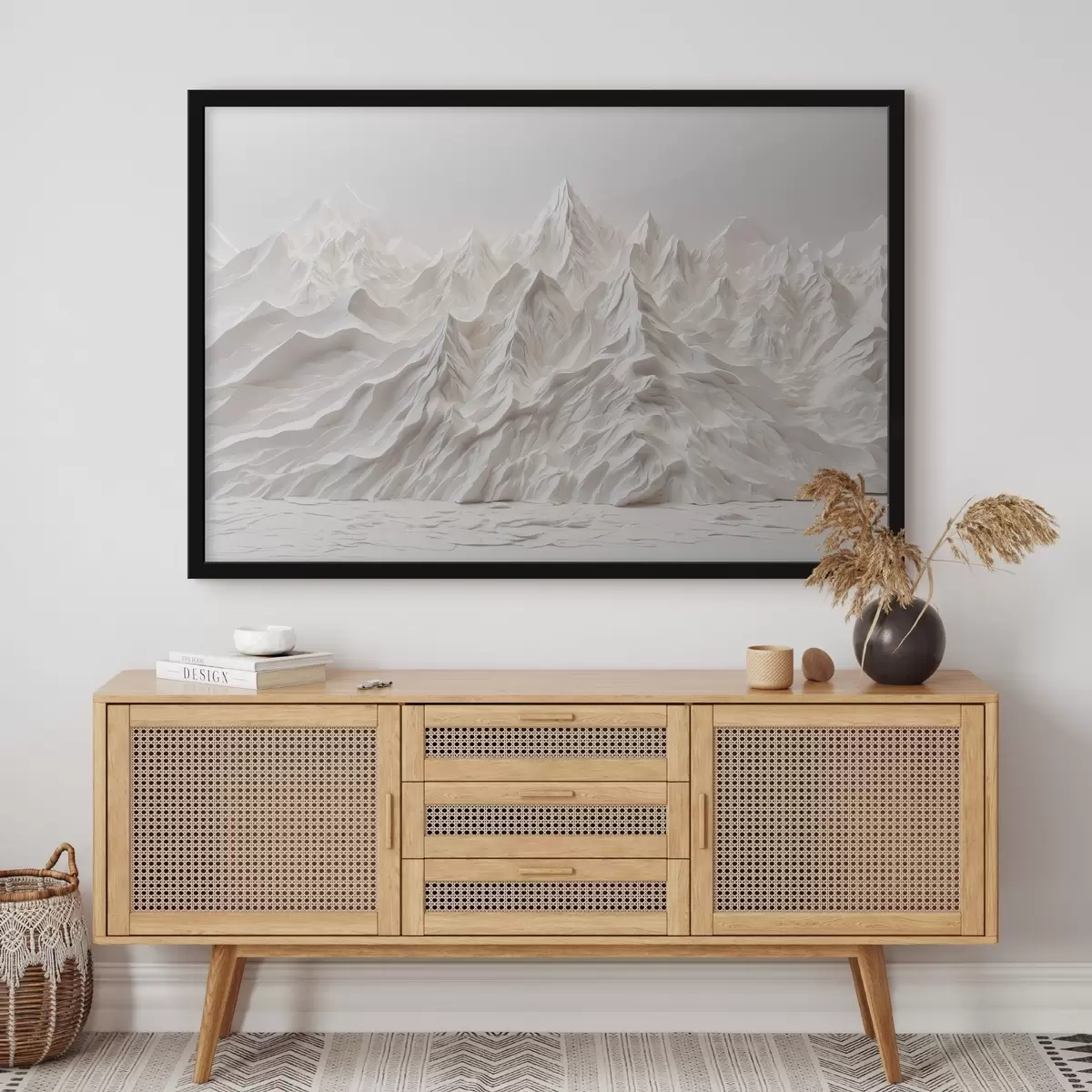 Affiche Montagnes blanches abstraites f41037