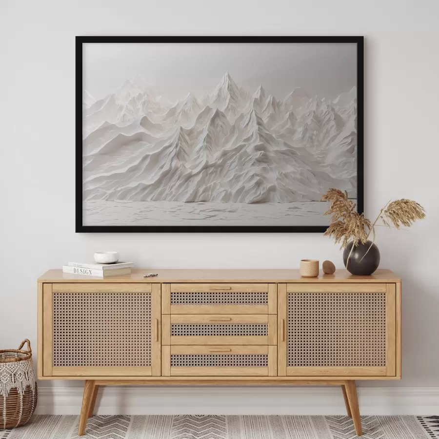 Fotobehang Witte abstracte bergen f41037