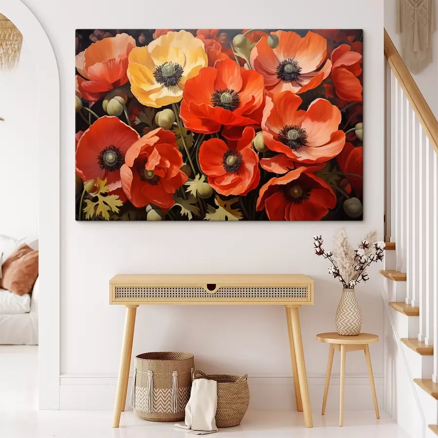  Schilderijen Klaprozen, rood en oranje s41243