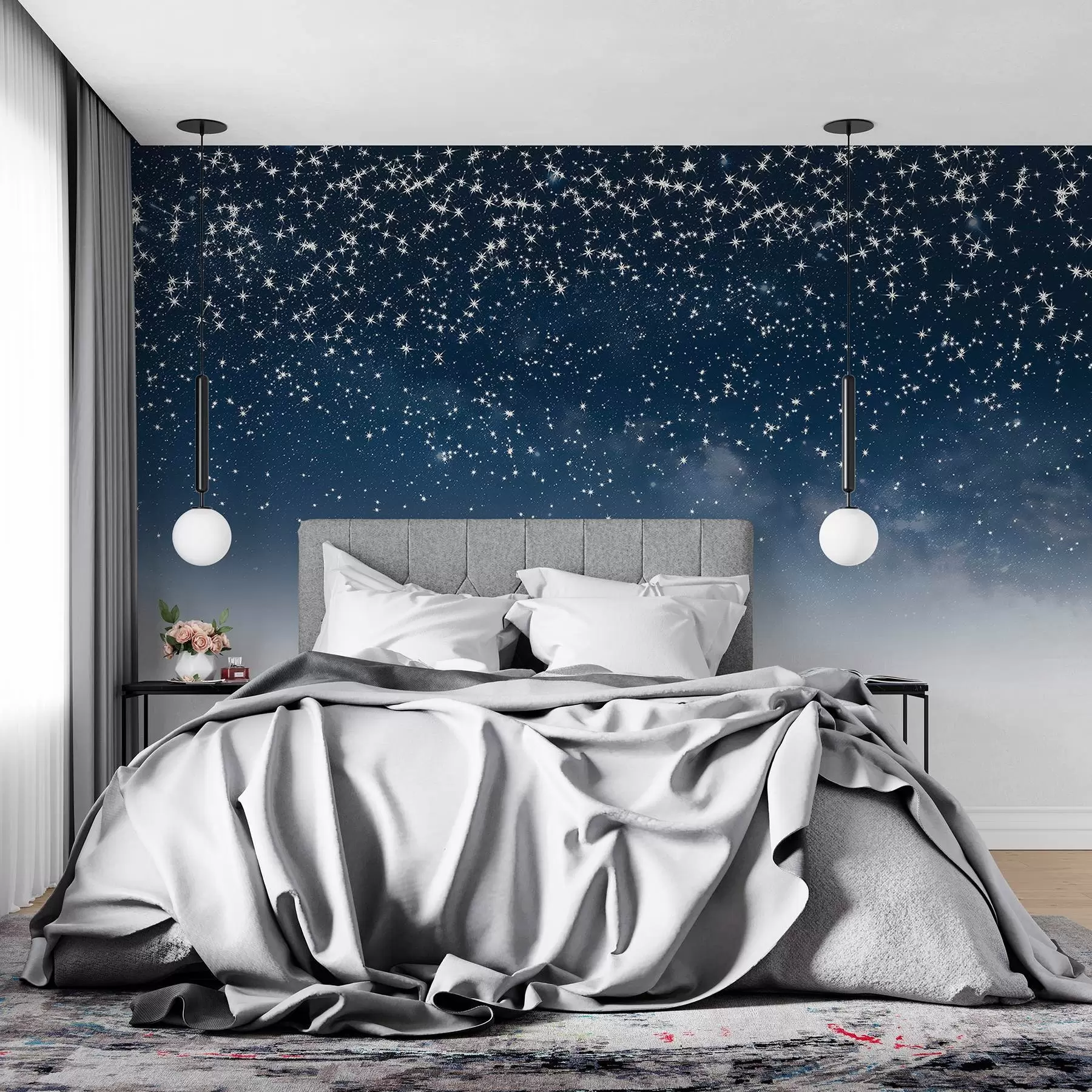 Fotobehang Sterrenhemel, zacht kleurverloop, kosmisch, sterrenbeelden w01797v1