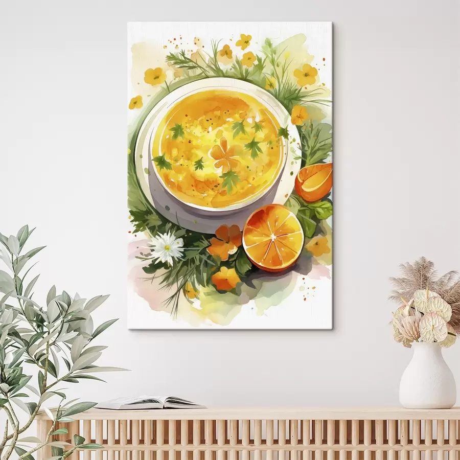  Peintures Soupe de potiron, aquarelle, couleurs d'automne, orange s41170