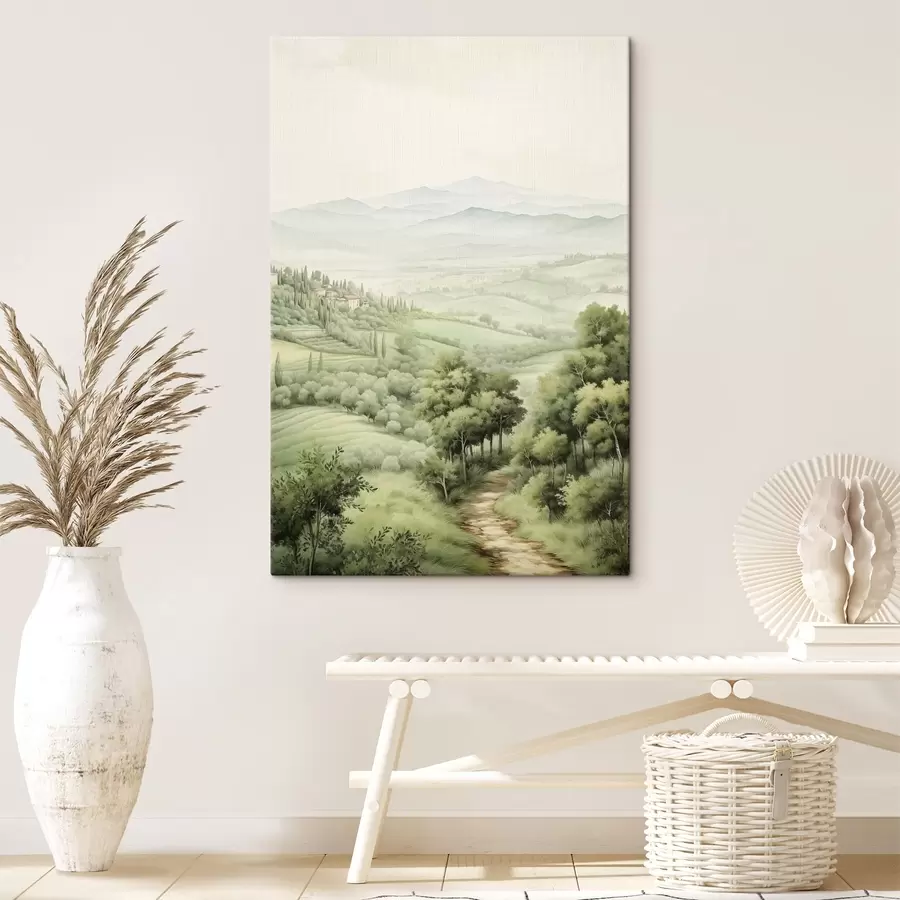 Papier peint photo Beaux paysages d'aquarelle, rustique, été s41221