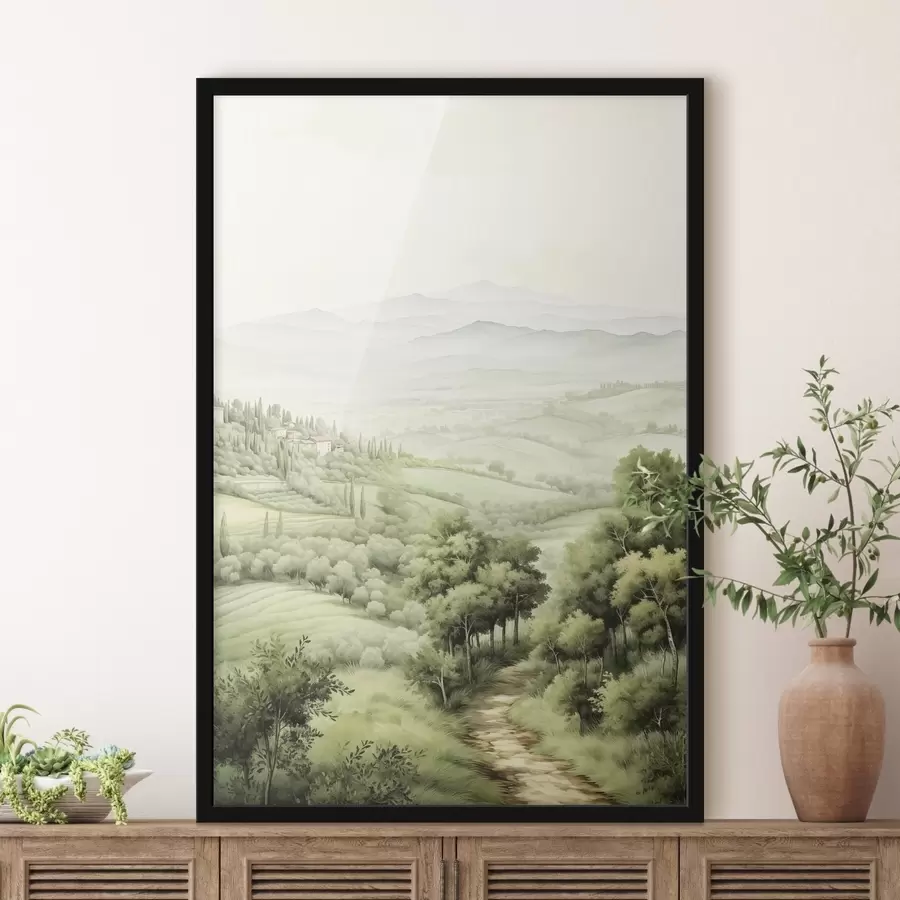 Fotobehang Mooie aquarel landschappen, rustiek, zomer f41221